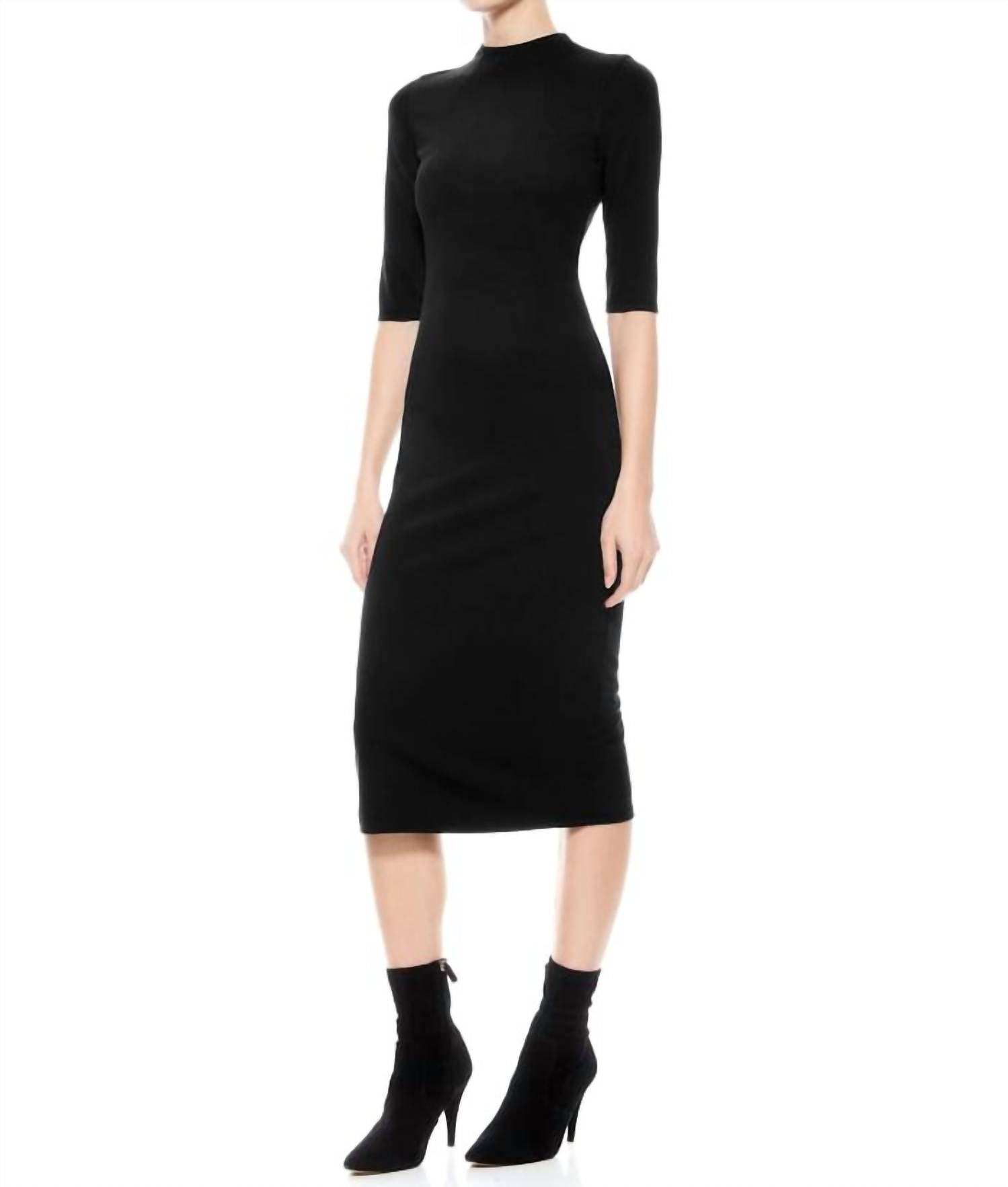 Alice + Olivia - Delora Fitted Midi Dress - black - clothing - dresses
