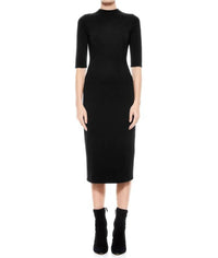 Alice + Olivia - Delora Fitted Midi Dress - black - clothing - dresses