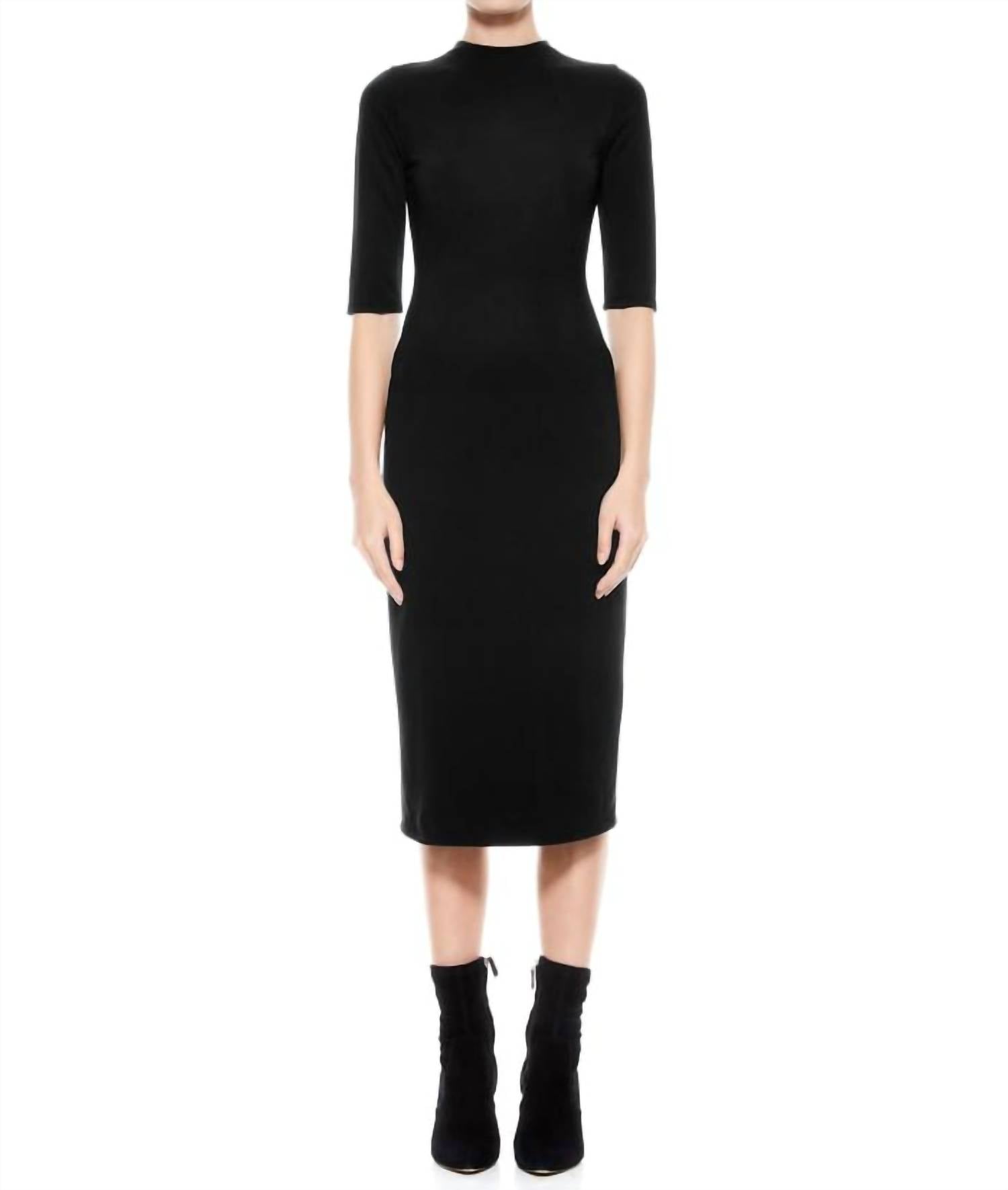 Alice + Olivia - Delora Fitted Midi Dress - black - clothing - dresses