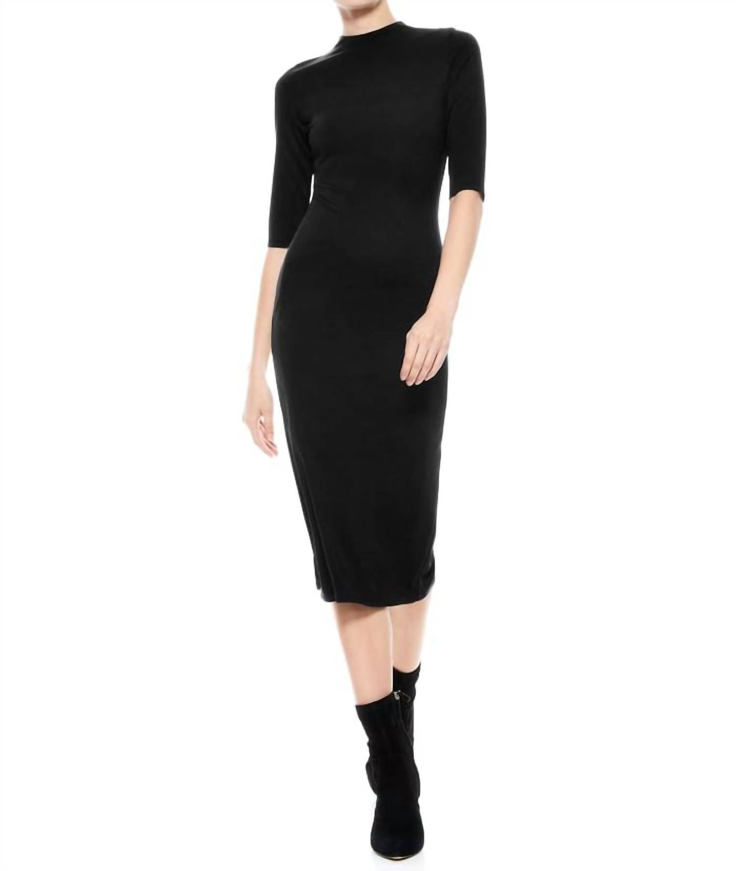 Alice + Olivia - Delora Fitted Midi Dress - black - clothing - dresses