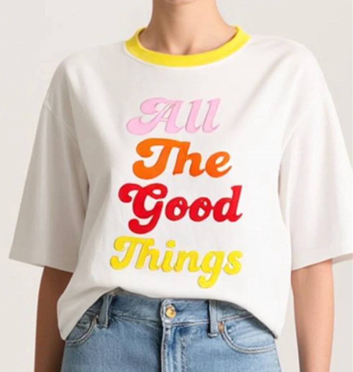 Alice + Olivia - Evan Staceface Oversized Cropped Tee