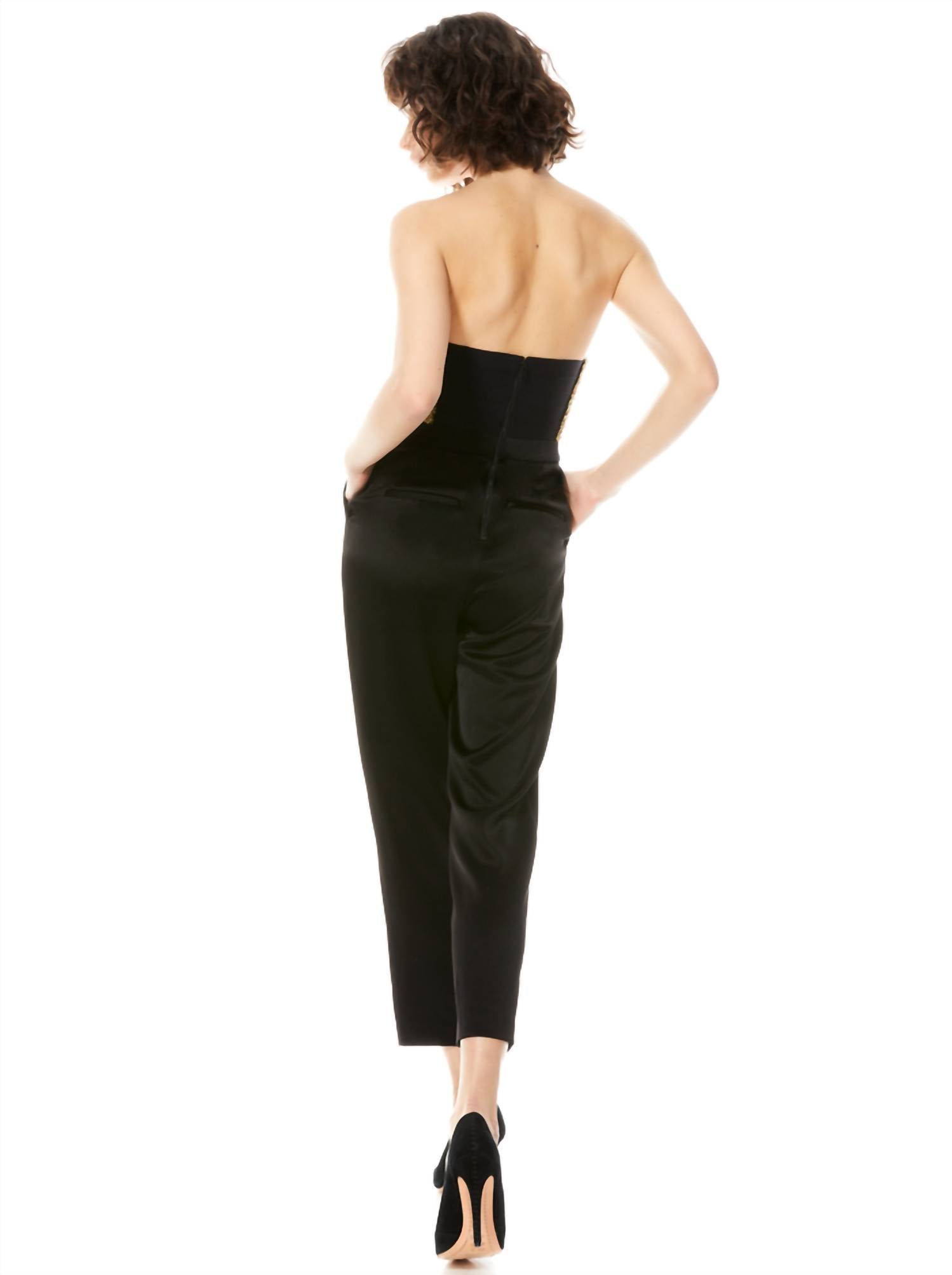 Alice + Olivia - Jeri Embellished Jumpsuit - clothing - gold - jumpsuits