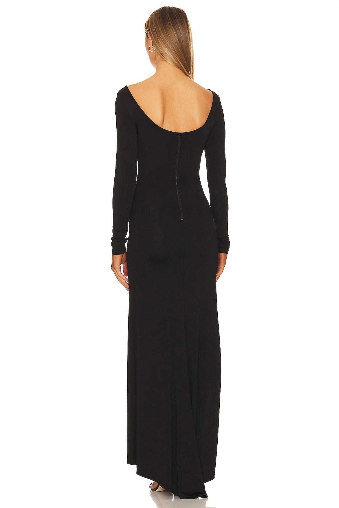 Alice + Olivia - Kalena Plunge Crystal Jersey Cut Out Maxi Dress - black - clothing - dresses