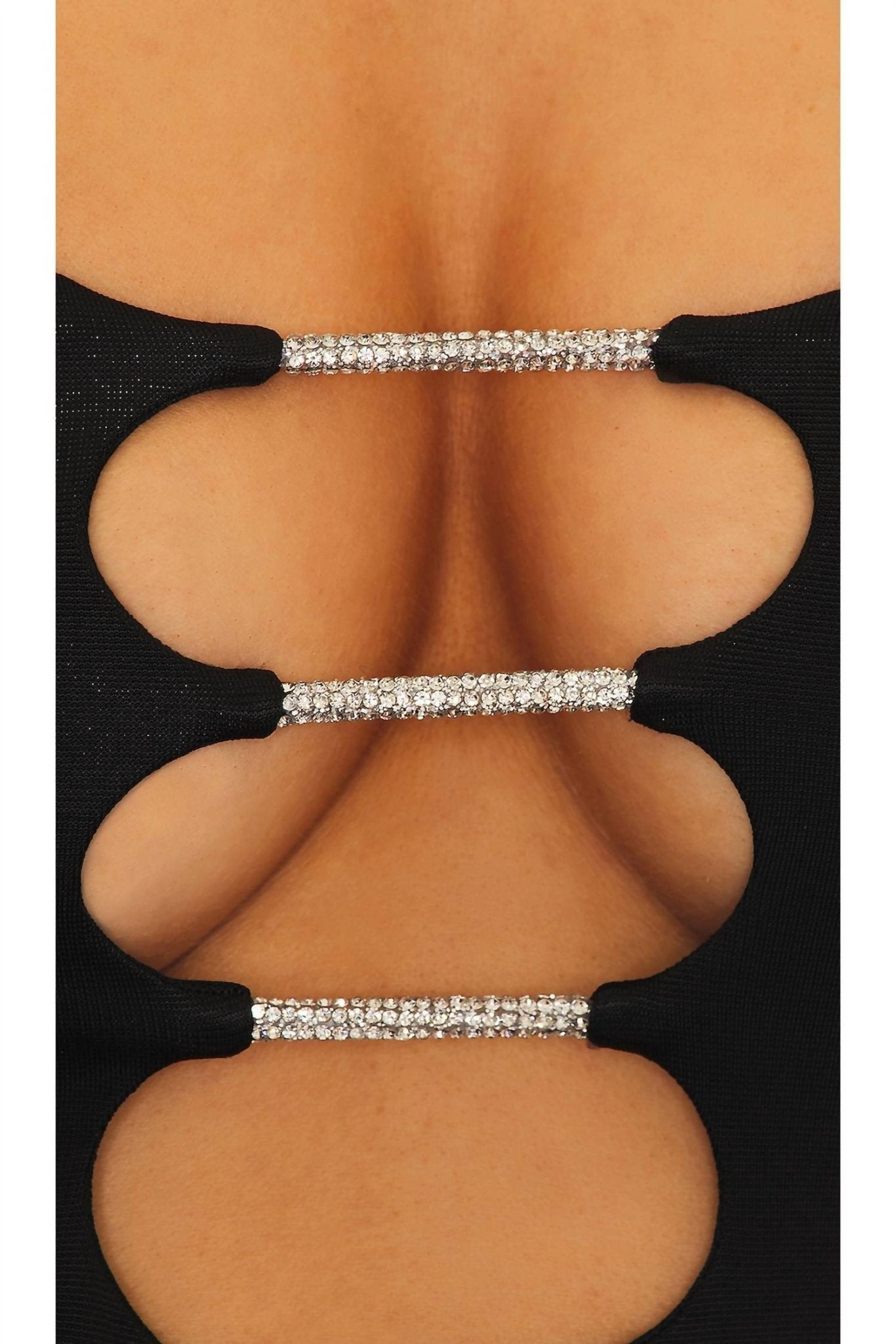 Alice + Olivia - Kalena Plunge Crystal Jersey Cut Out Maxi Dress - black - clothing - dresses