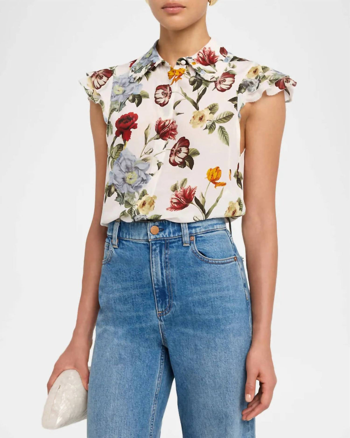 Alice + Olivia - Martel Flutter Sleeve Blouse