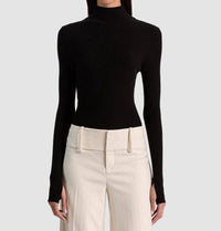 Alice + Olivia - Roberta Ribbed Turtleneck Top