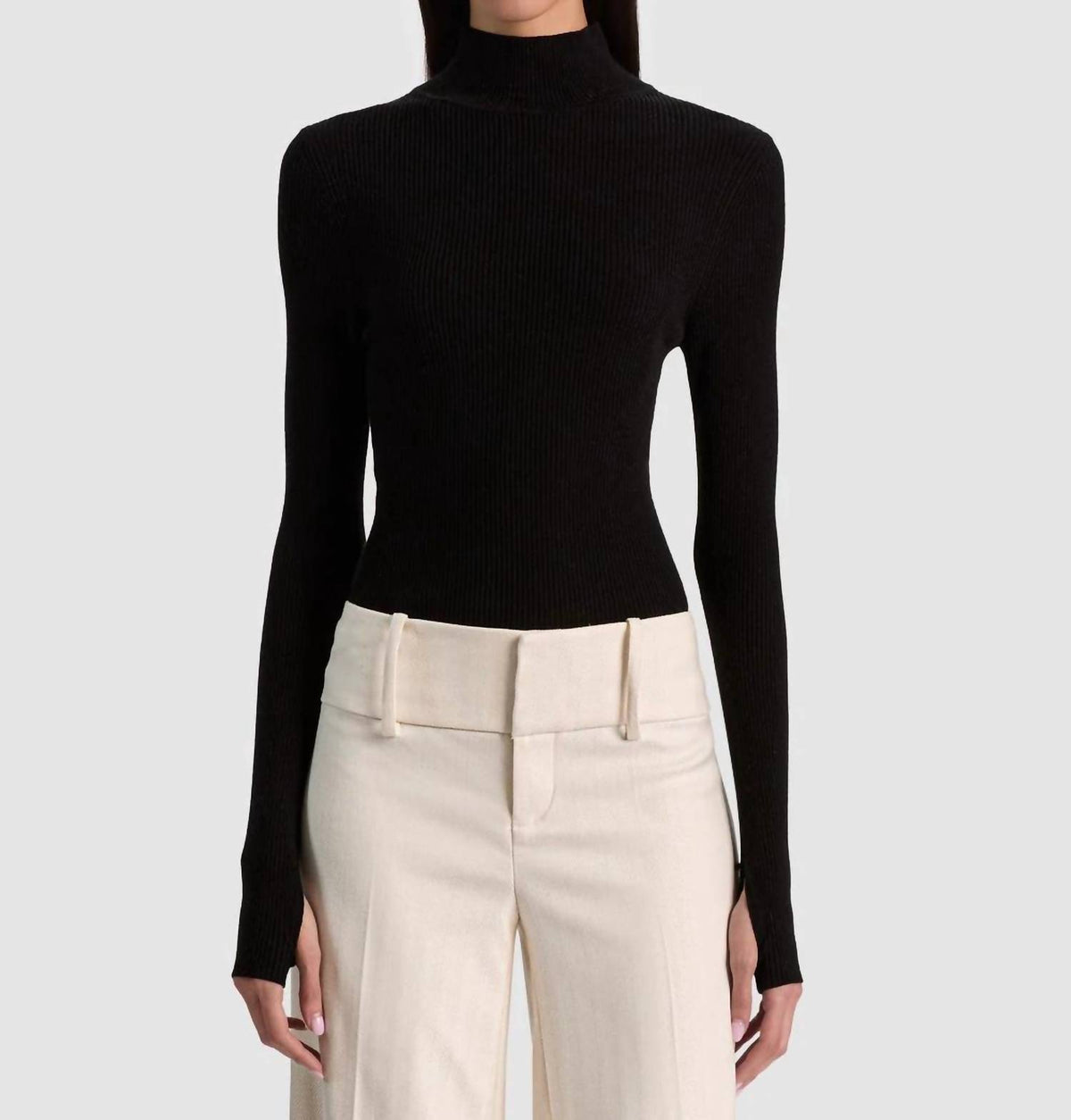 Alice + Olivia - Roberta Ribbed Turtleneck Top