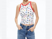 Alice + Olivia - Stars Allen Ribbed Knit Tank Top - clothing - cotton - blend - patterned