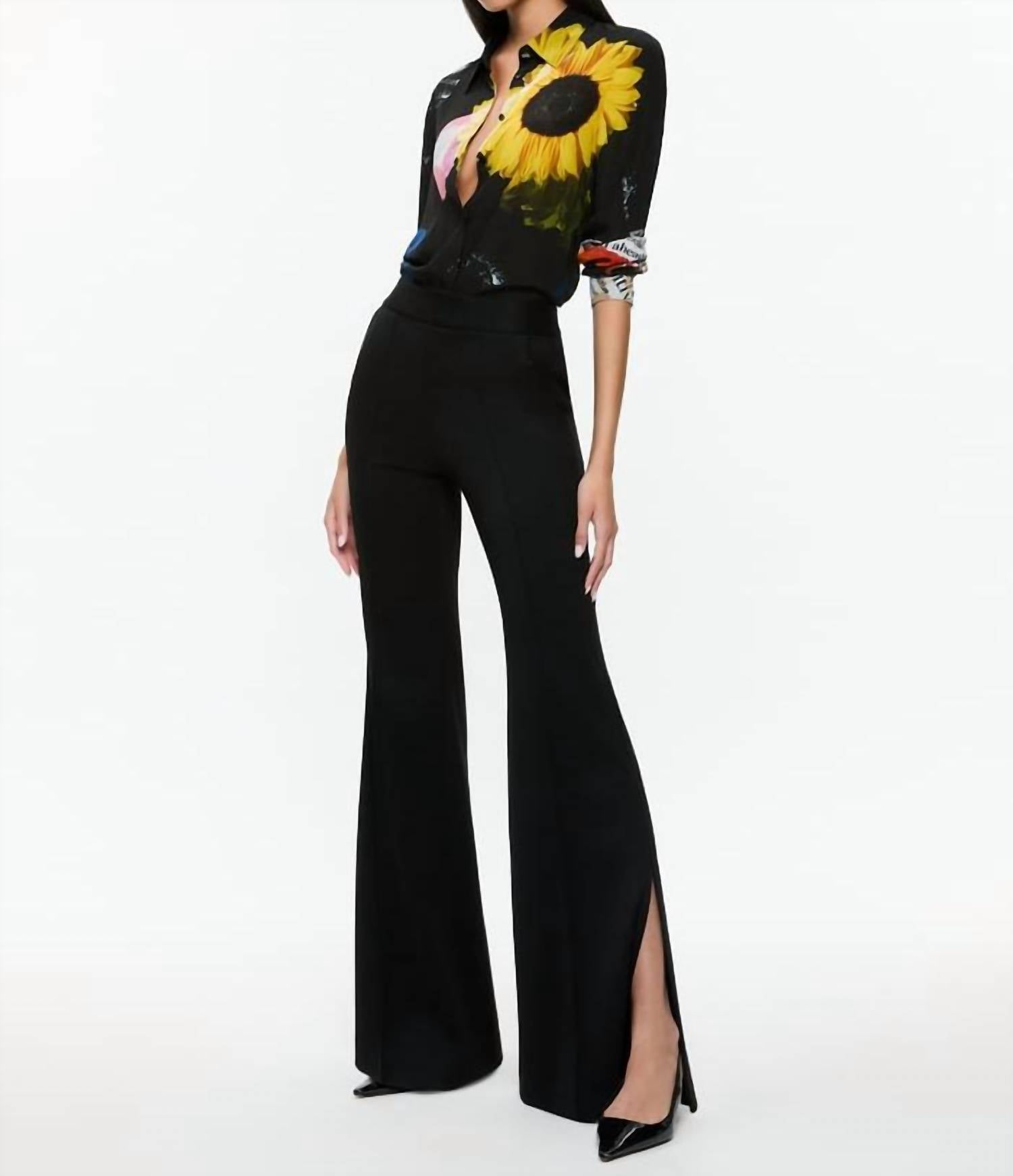 Alice + Olivia - Willa Silk Blouse - black - blouses - clothing
