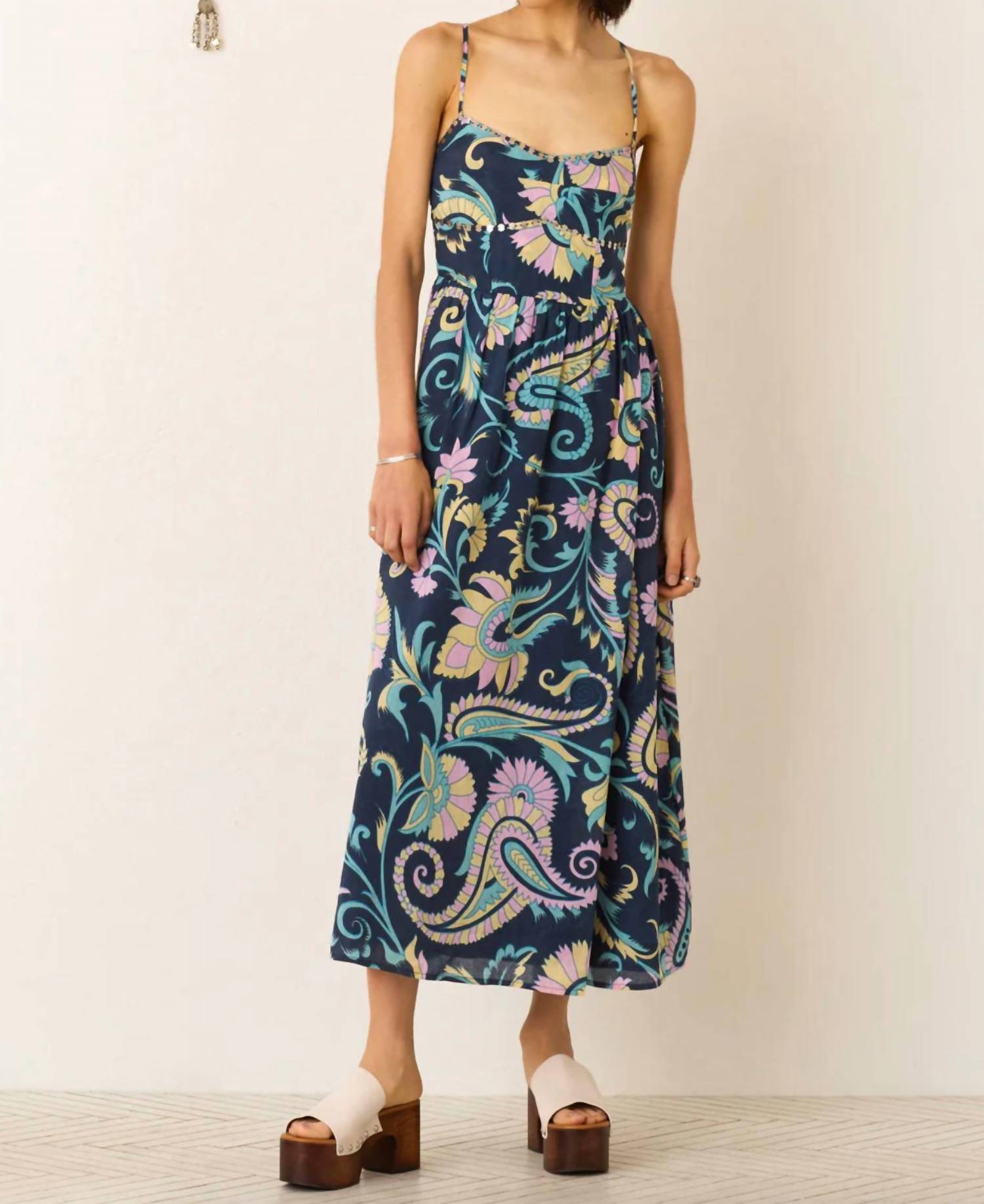 Alix Of Bohemia - Autumn Riviera Coin Dress - blue - clothing - cotton