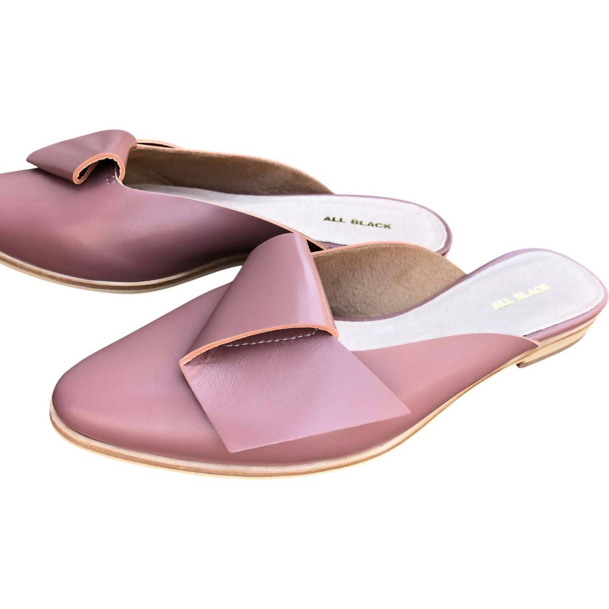 All Black - Women's Half Bow Slide