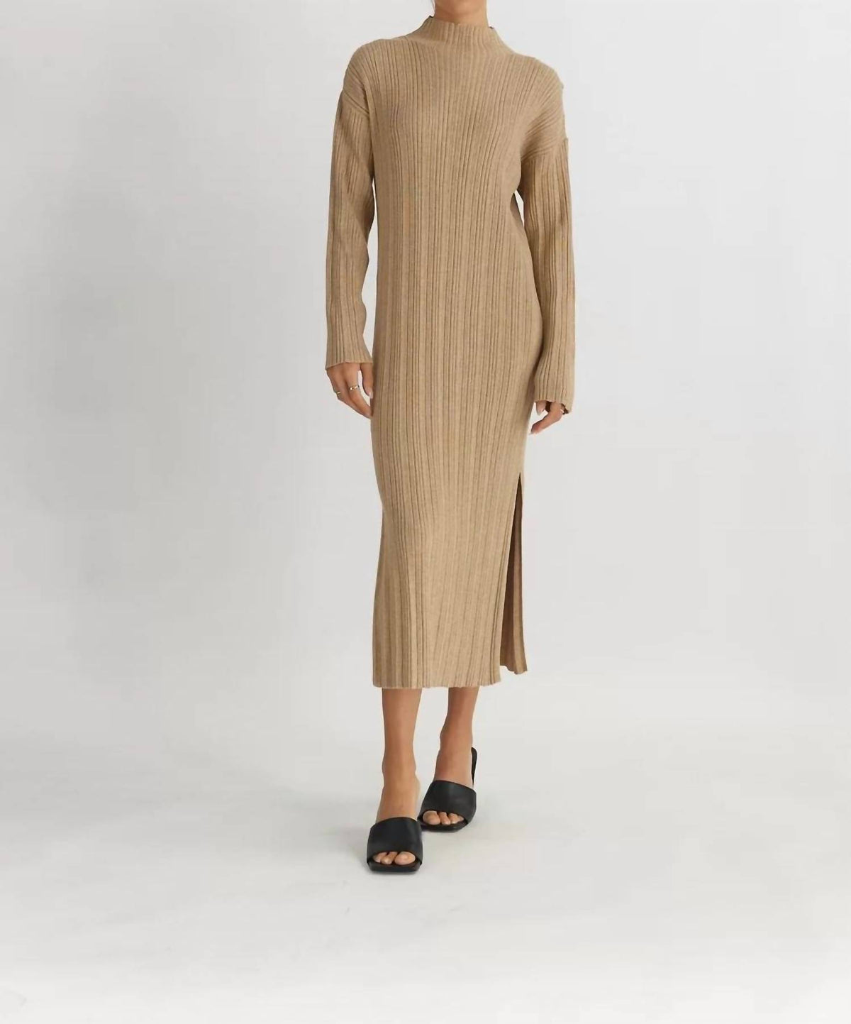 All : Row - Marie Tan Turtleneck Sweater Dress