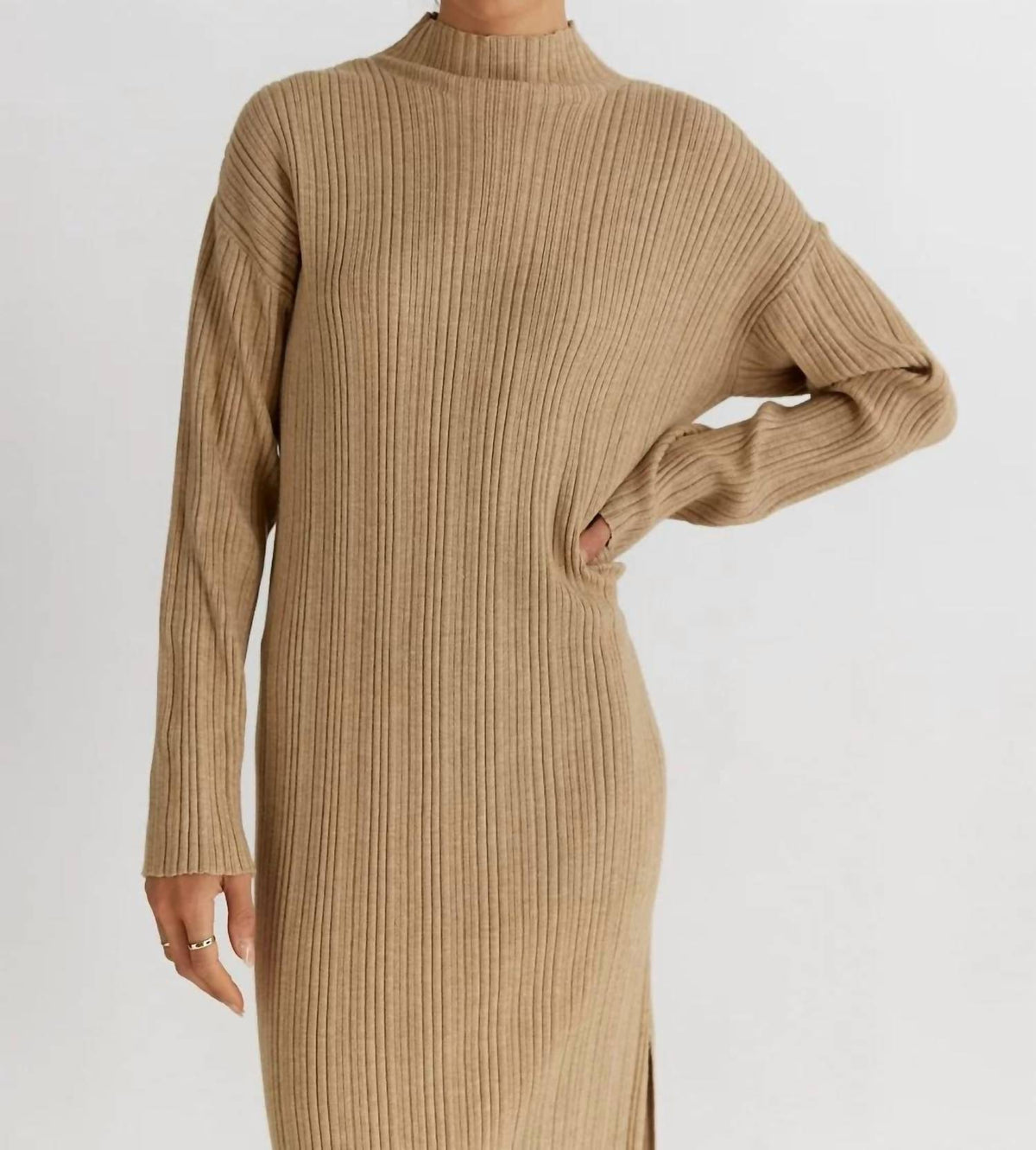 All : Row - Marie Tan Turtleneck Sweater Dress