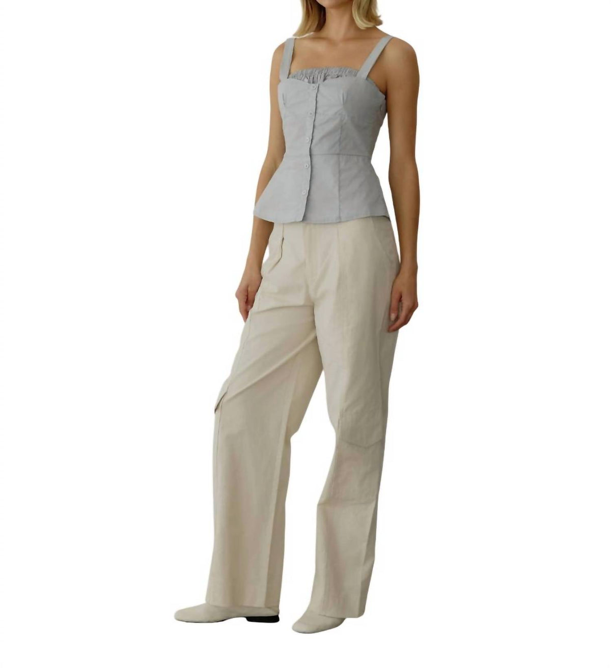 All : Row - Poplin Bustier Square Neck Top