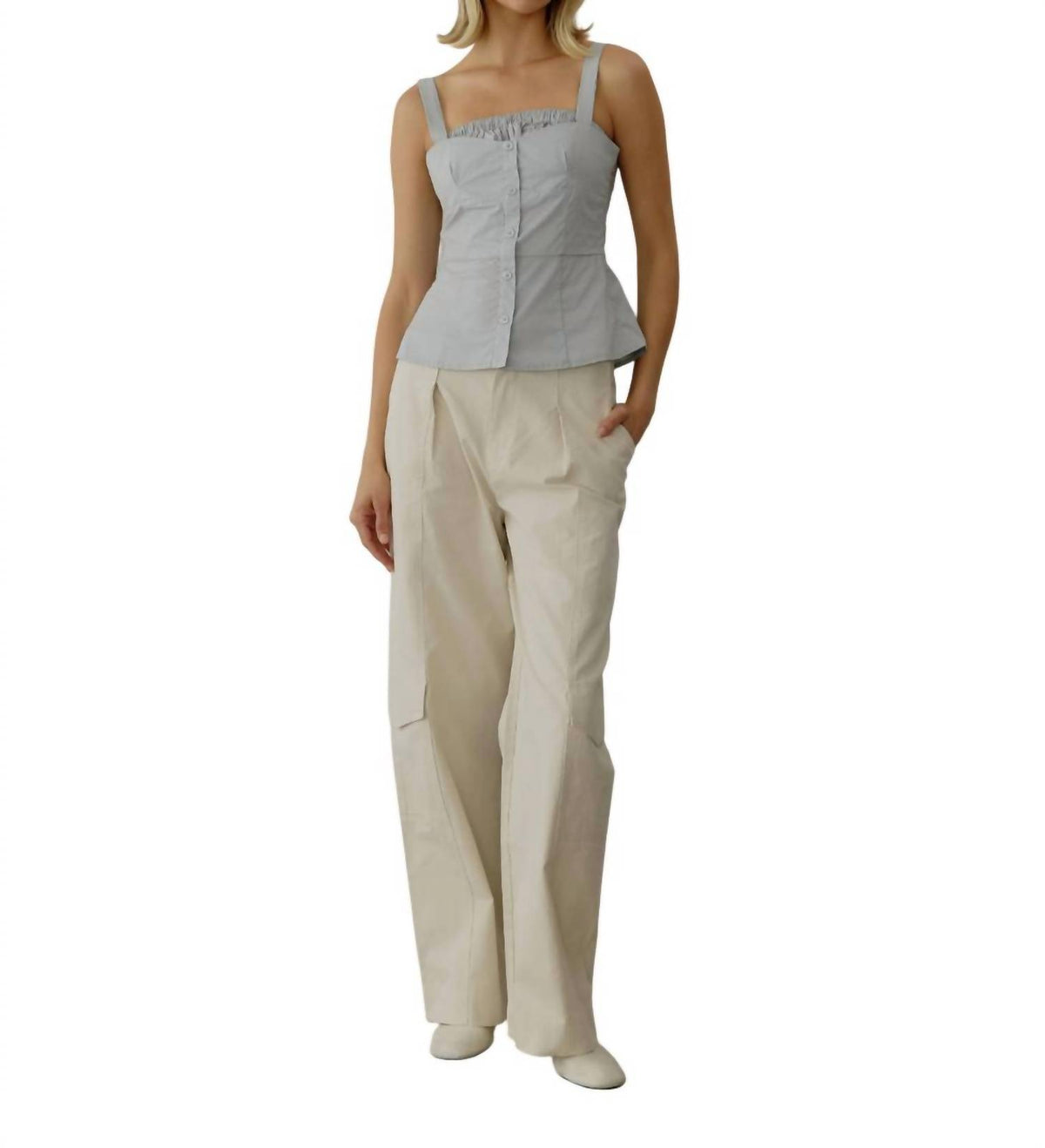 All : Row - Poplin Bustier Square Neck Top