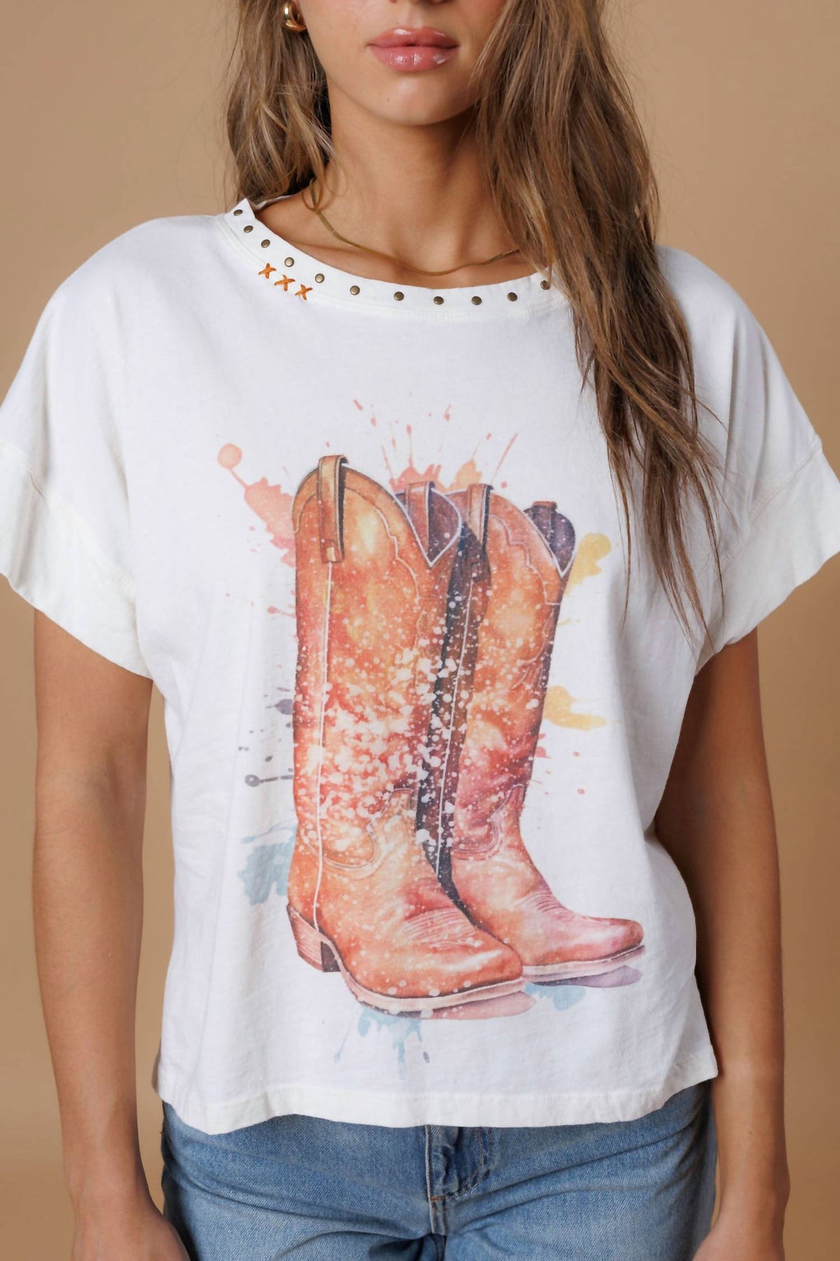 All Us - Splatter Boots Hi-Lo Tee