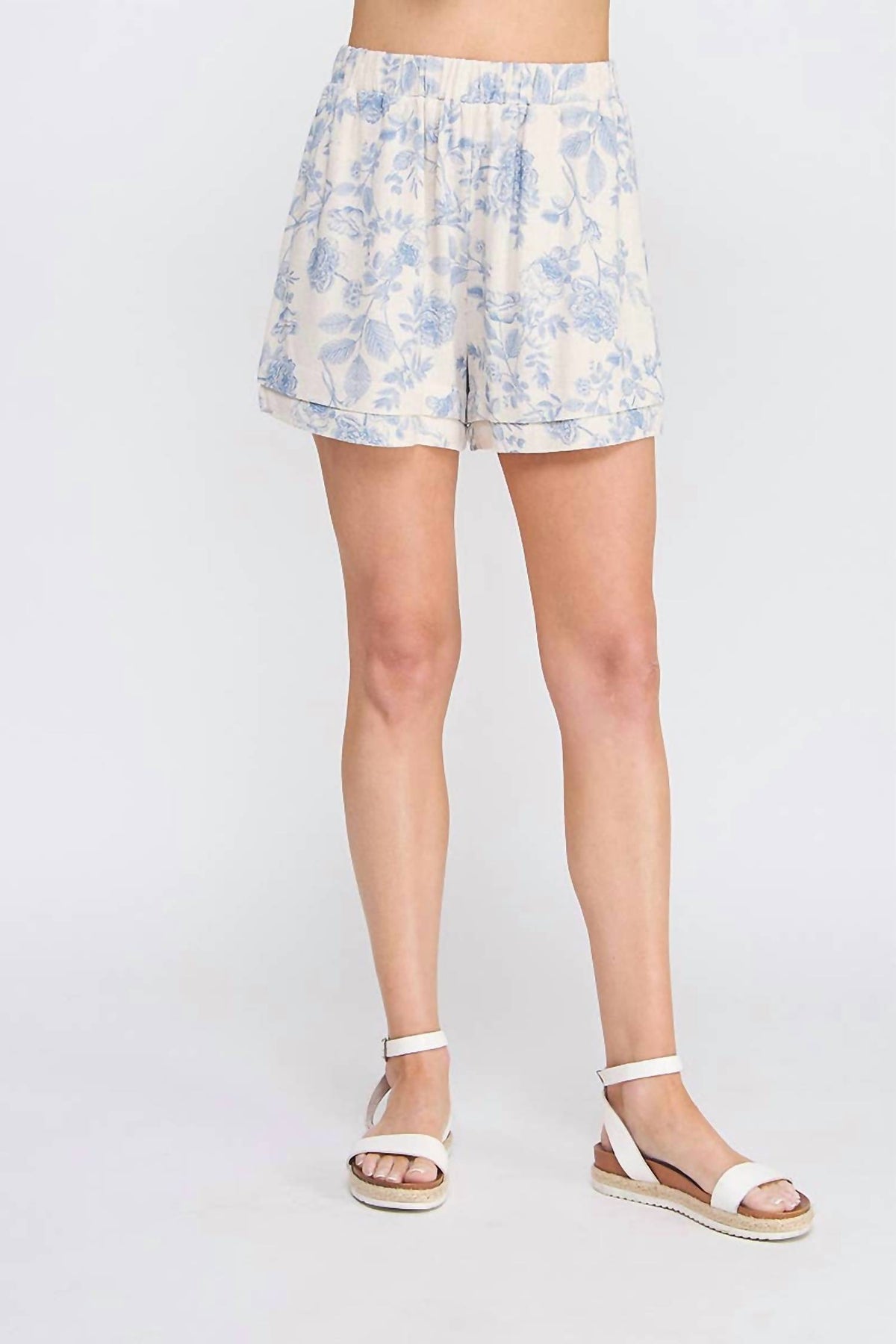 Allie Rose - Printed Soft Linen Shorts