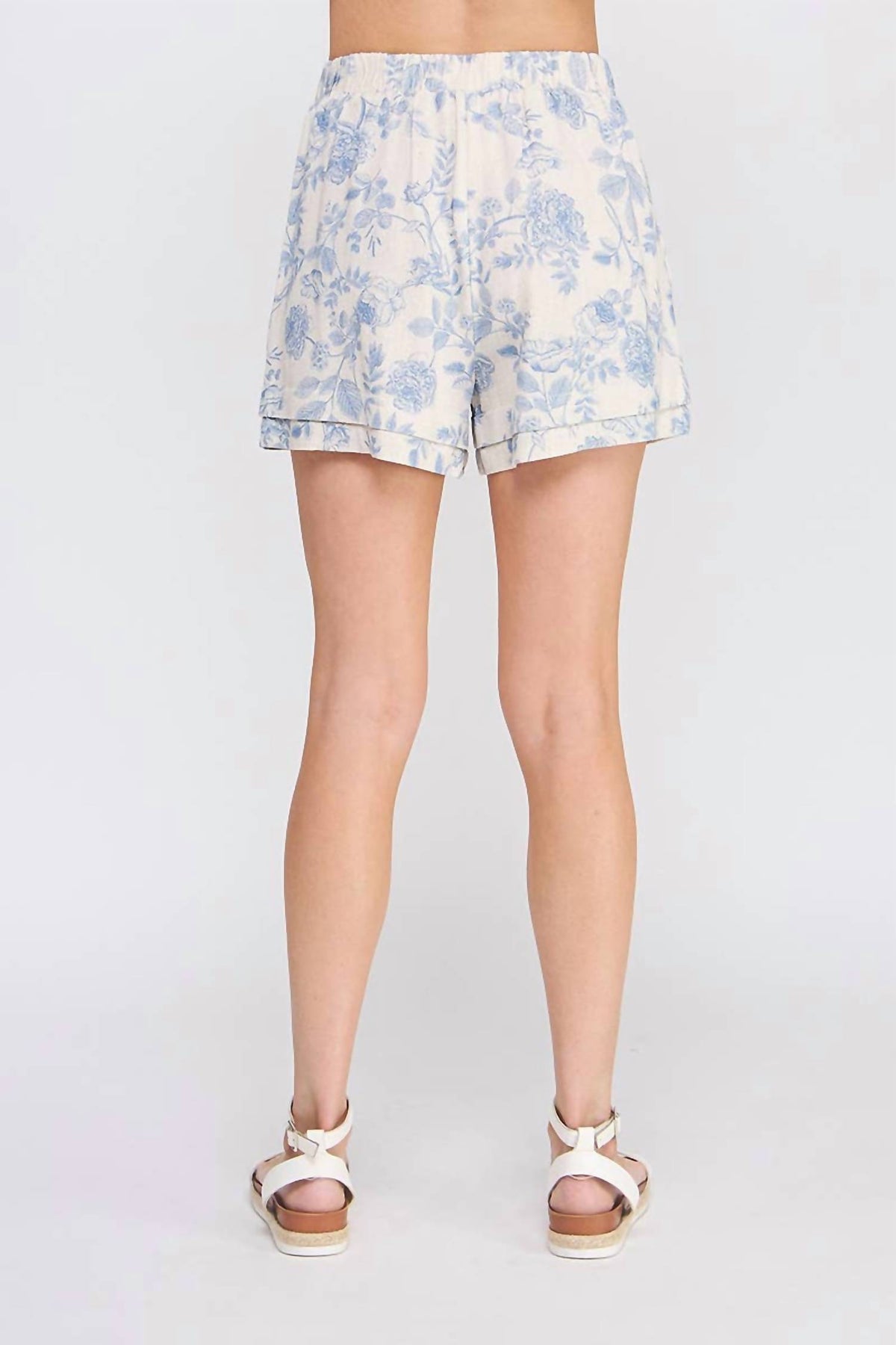 Allie Rose - Printed Soft Linen Shorts