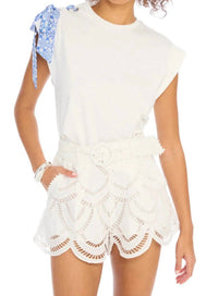 Allison New York - Ainsley Eyelet Belted Short