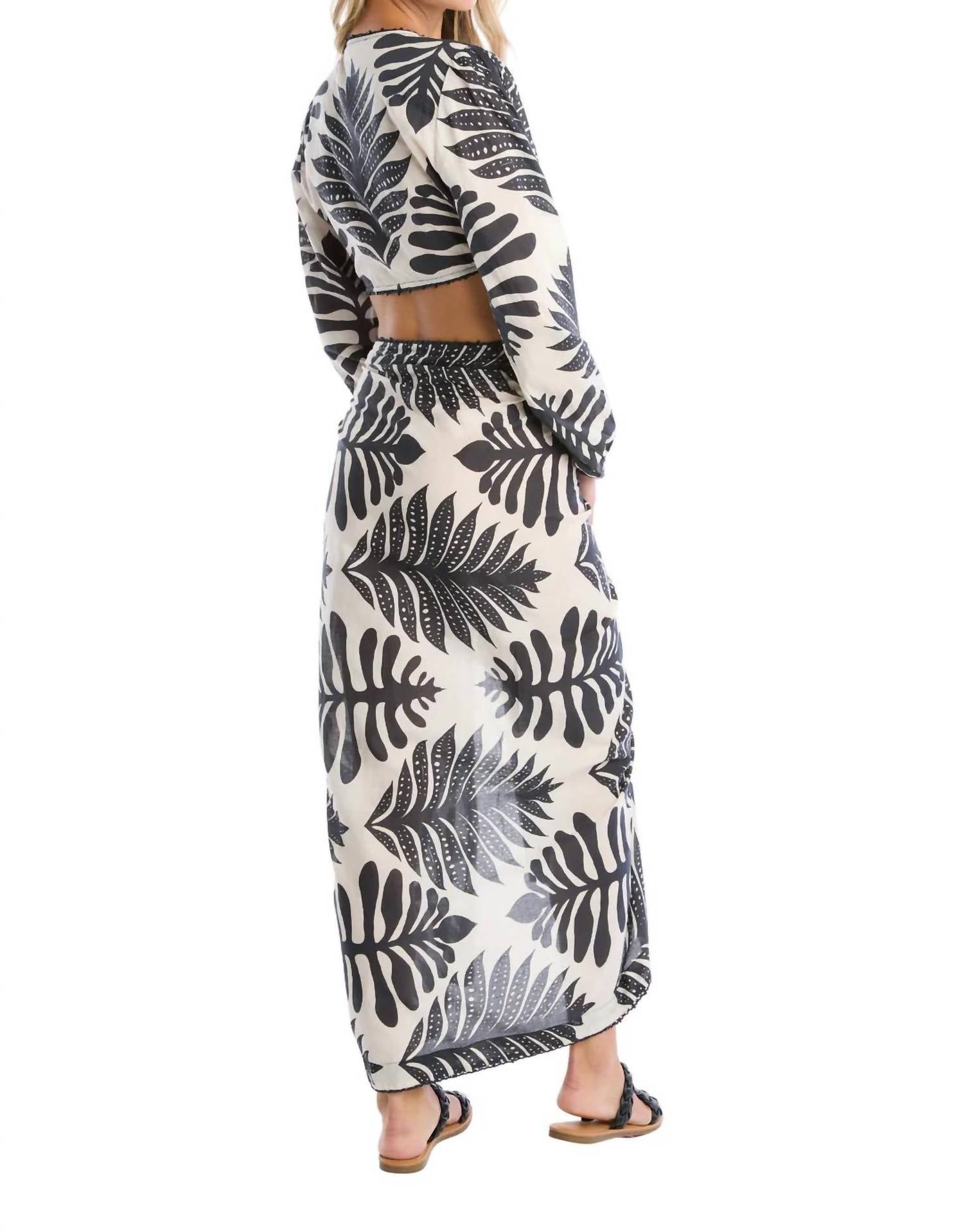 Allison New York - Beaded Sarong - black - clothing - cotton