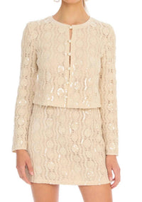 Allison New York - Dawn Beaded Knit Mini Skirt