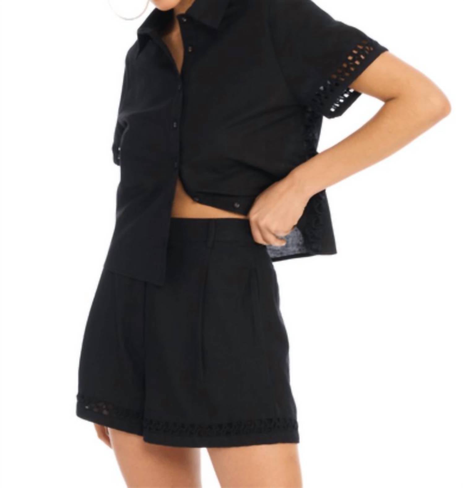 Allison New York - Elise Shorts - black - clothing - high - waist