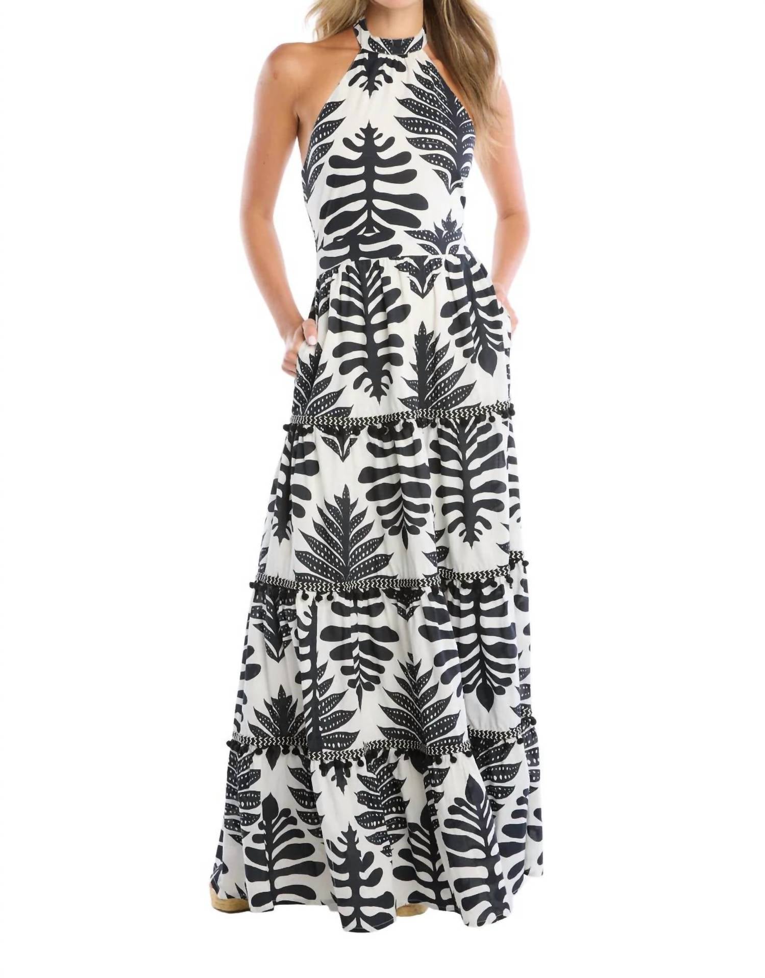 Allison New York - Miley Halter Dress - black - clothing - cotton