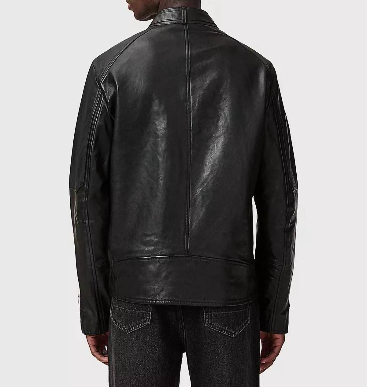 Allsaints - Cora Leather Snap Back Collar Jacket
