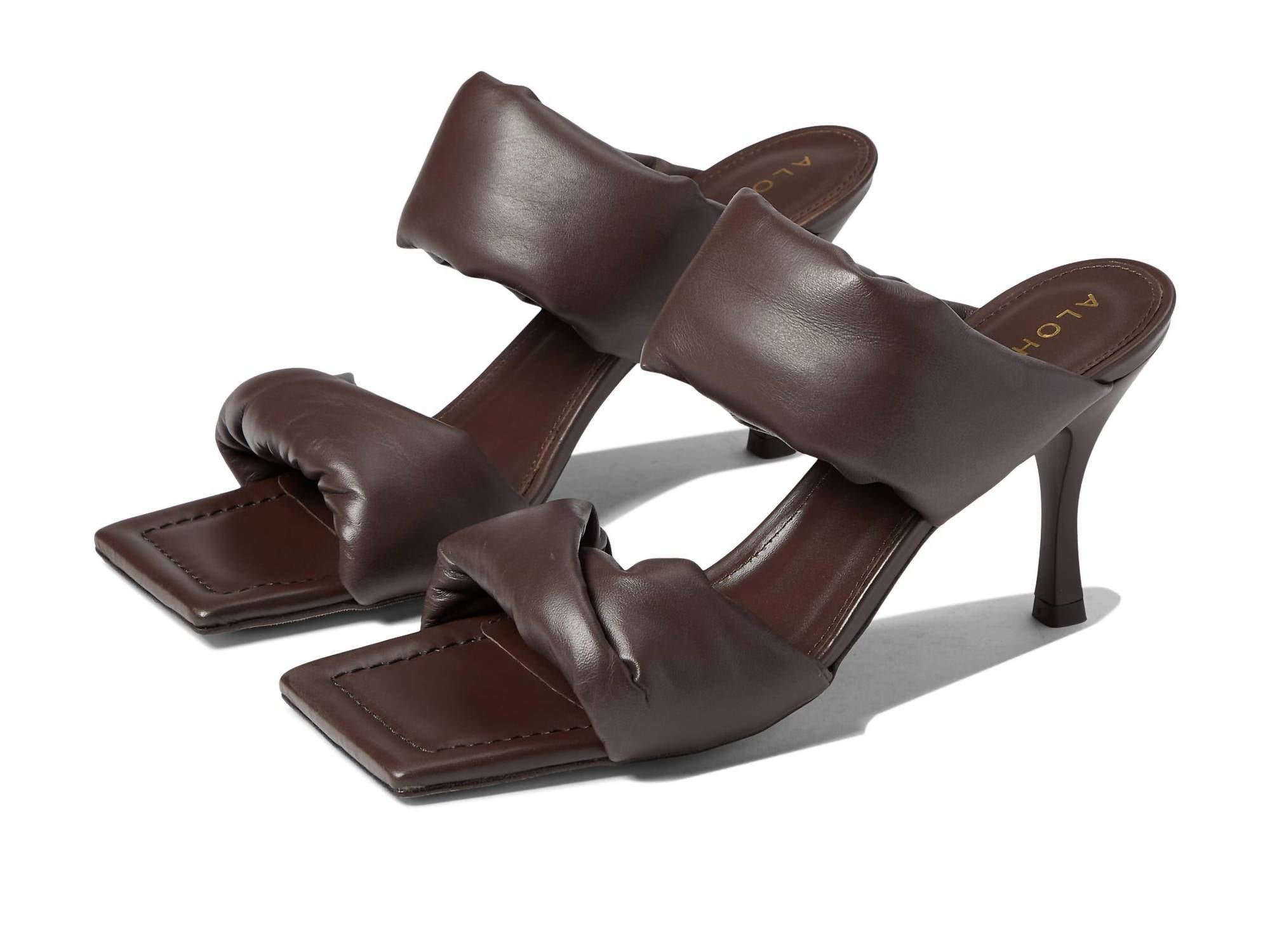 Alohas - Women's Twist Strap Heel - brown - heels - shoes