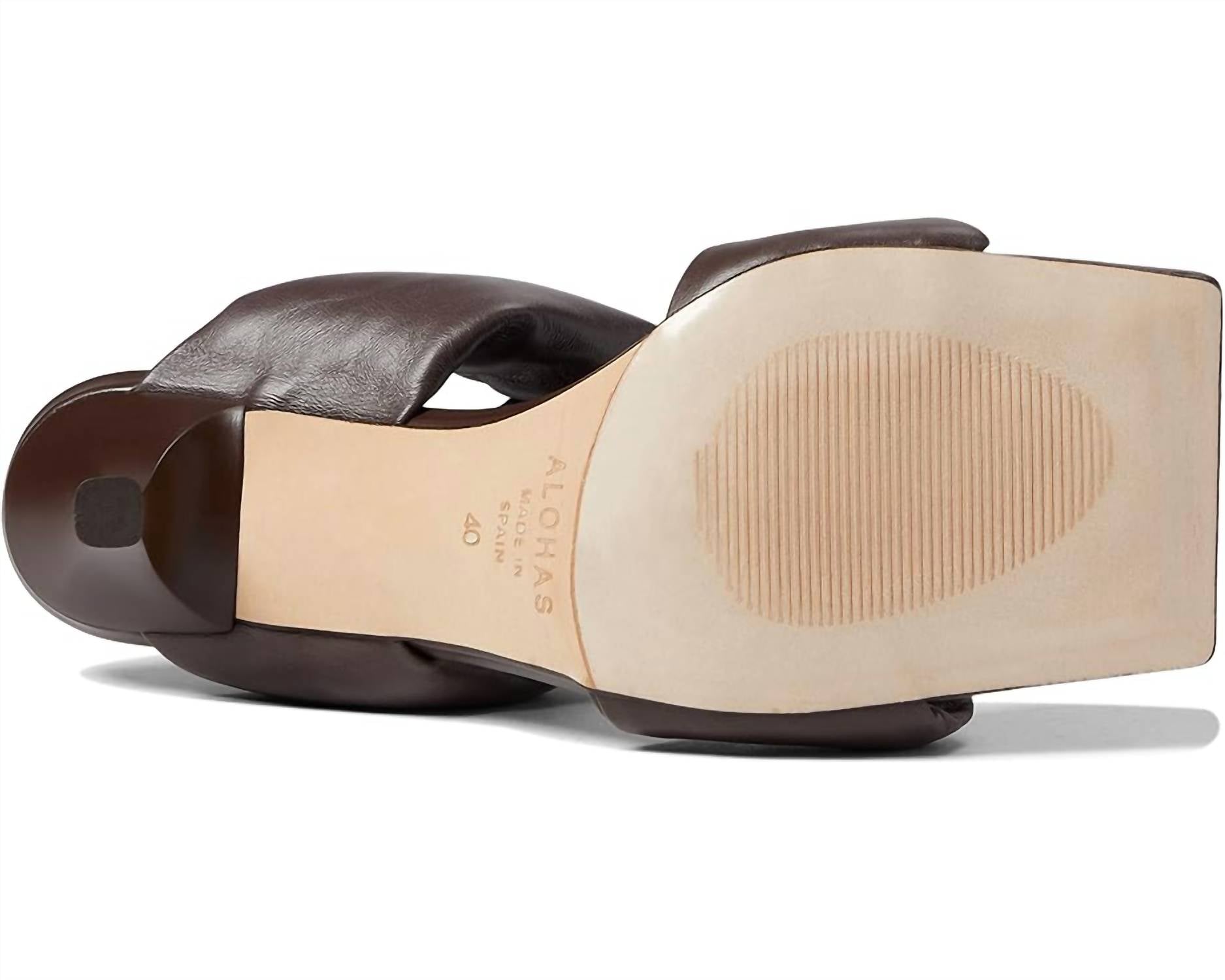 Alohas - Women's Twist Strap Heel - brown - heels - shoes