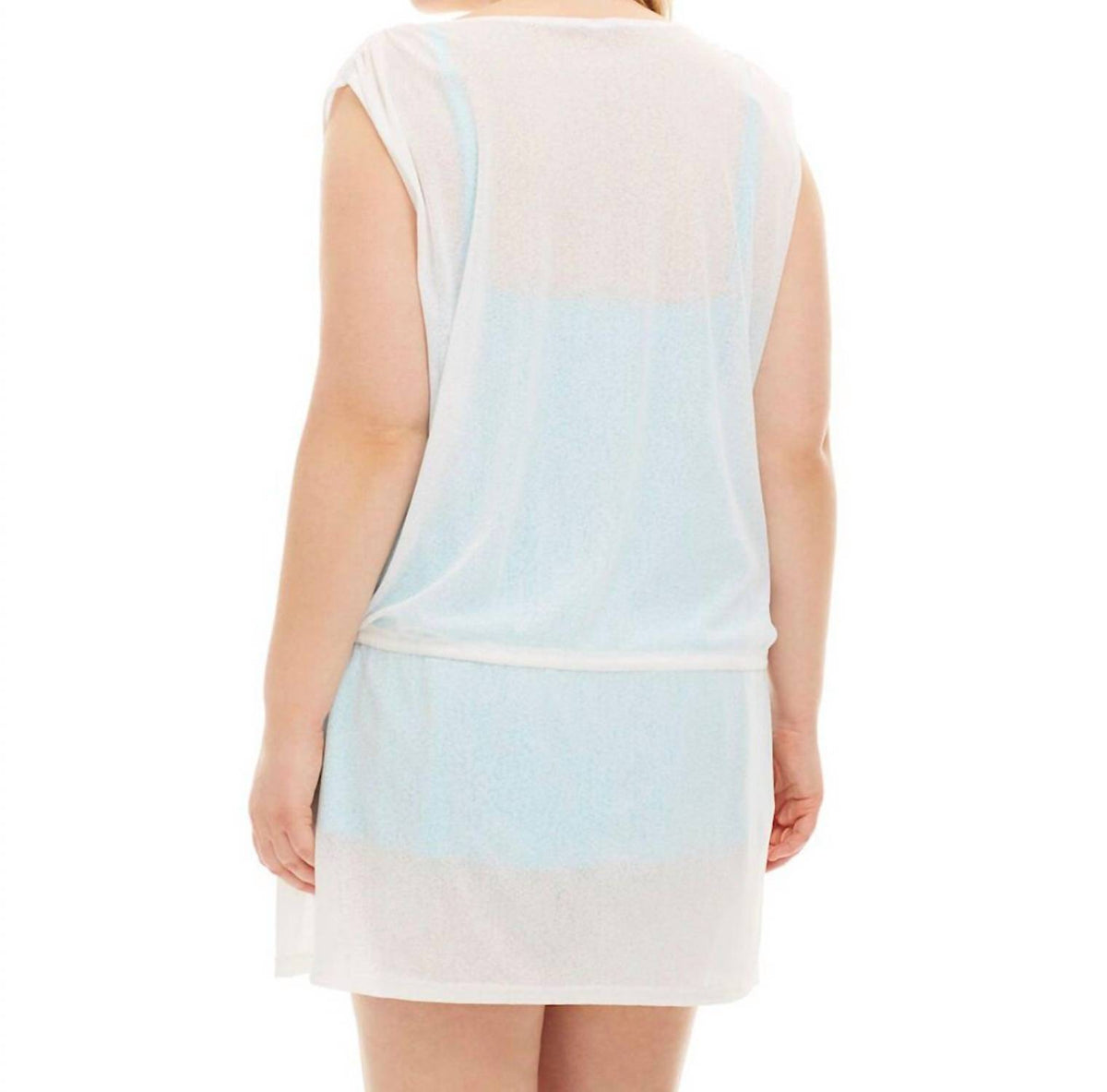 Always For Me - Plus Size Drawstring Tank Cover Up Dress