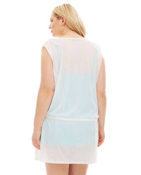 Always For Me - Plus Size Drawstring Tank Cover Up Dress