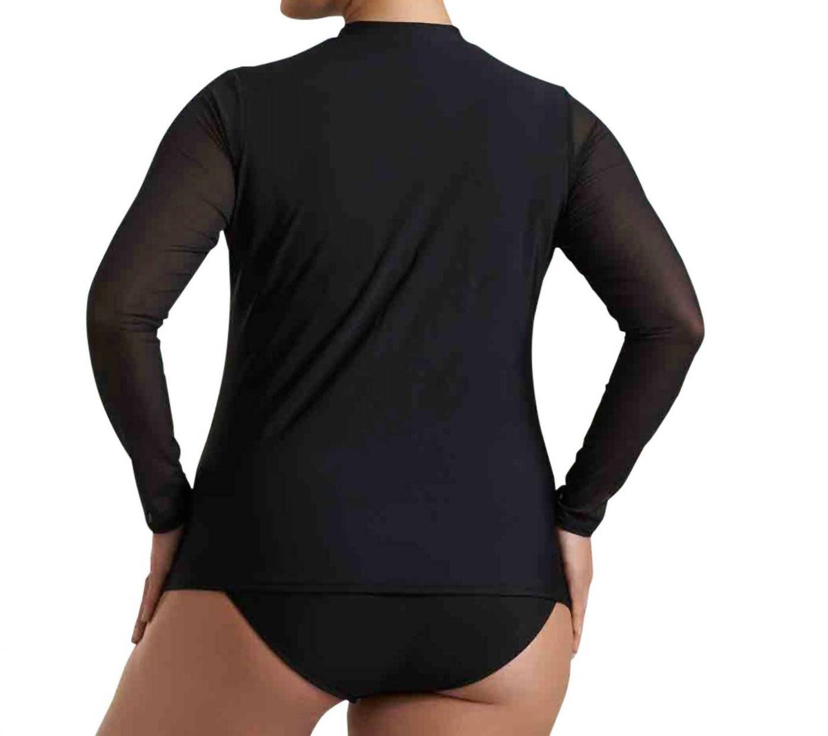 Always For Me - Plus Size Harper Mesh Sleeve Rash Guard