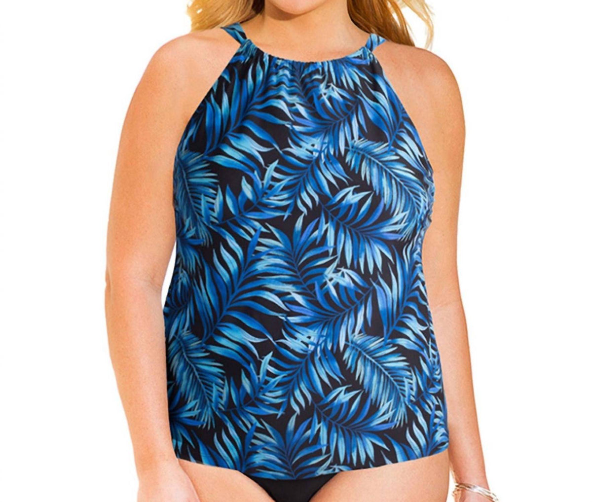 Always For Me - Plus Size High Neck Tankini Top