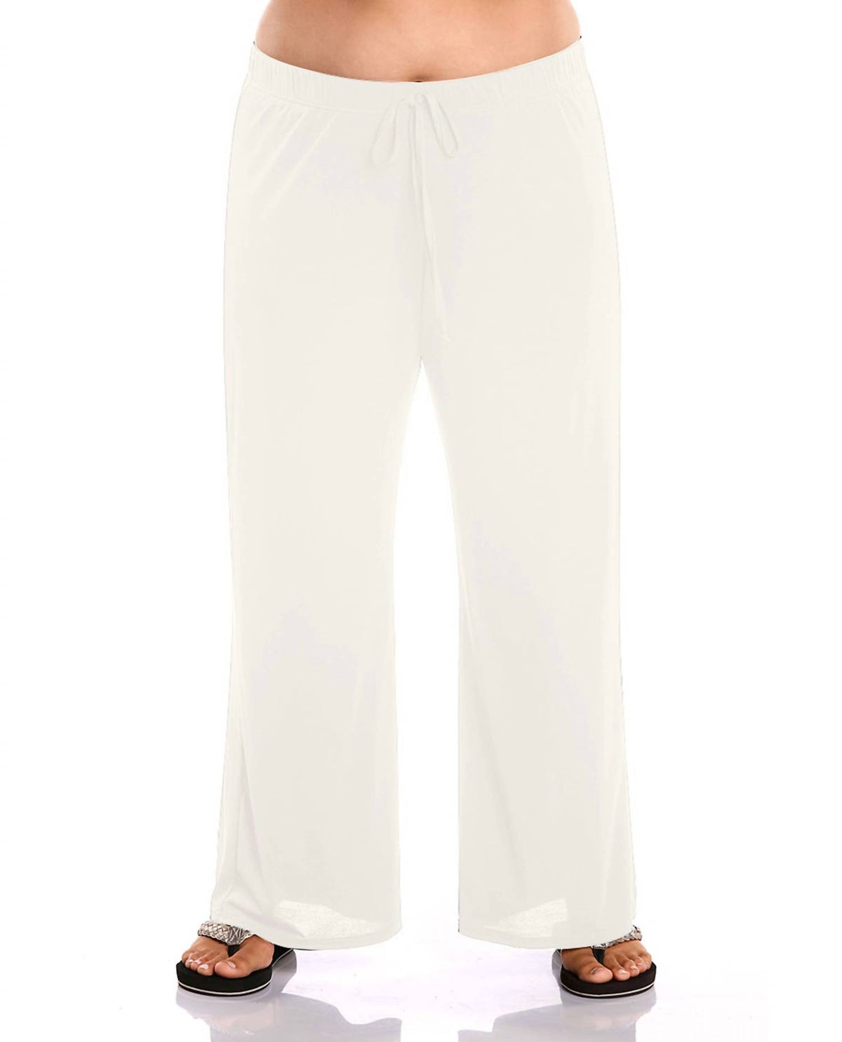 Always For Me - Plus Size Tie Front Lounge Beach Cover Up Pant