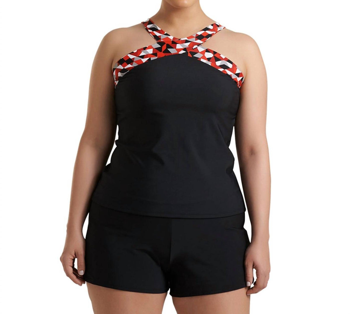 Always For Me - Plus Size Traycee Criss Cross Underwire Tankini Top