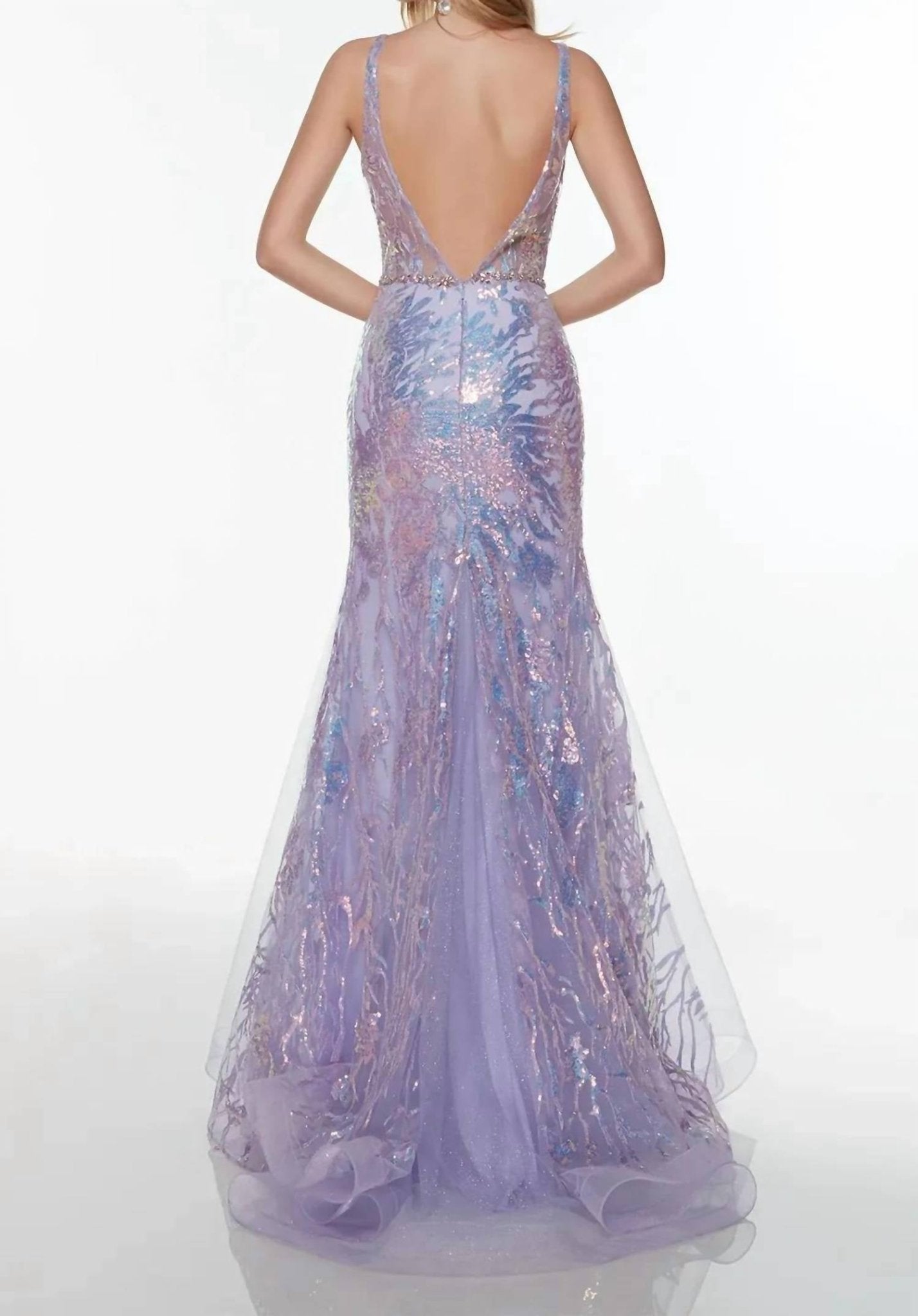 Alyce Paris - Asymmetrical Shoulder Prom Dress - clothing - dresses - patterned