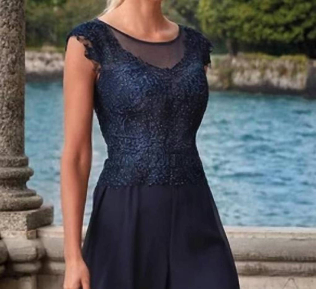 Alyce Paris - Lace Bodice Jumpsuit