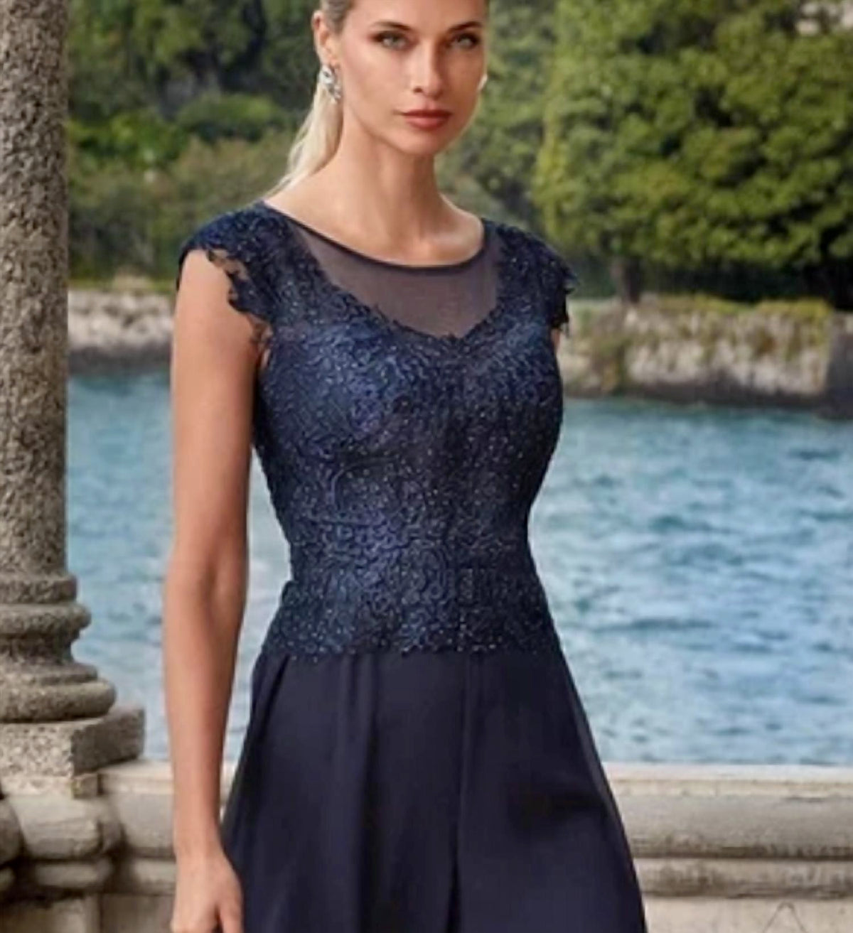 Alyce Paris - Lace Bodice Jumpsuit