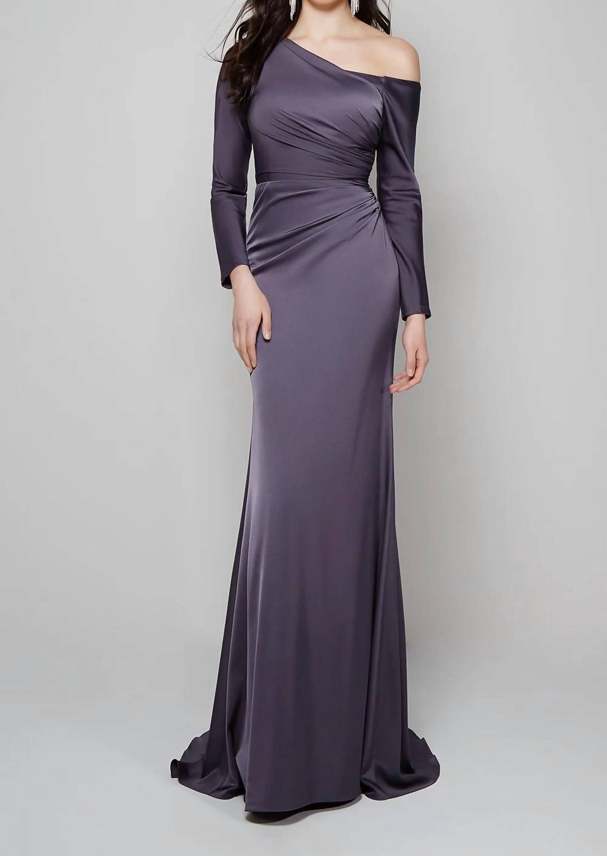 Alyce Paris - Off-the-shoulder Faille Column Gown