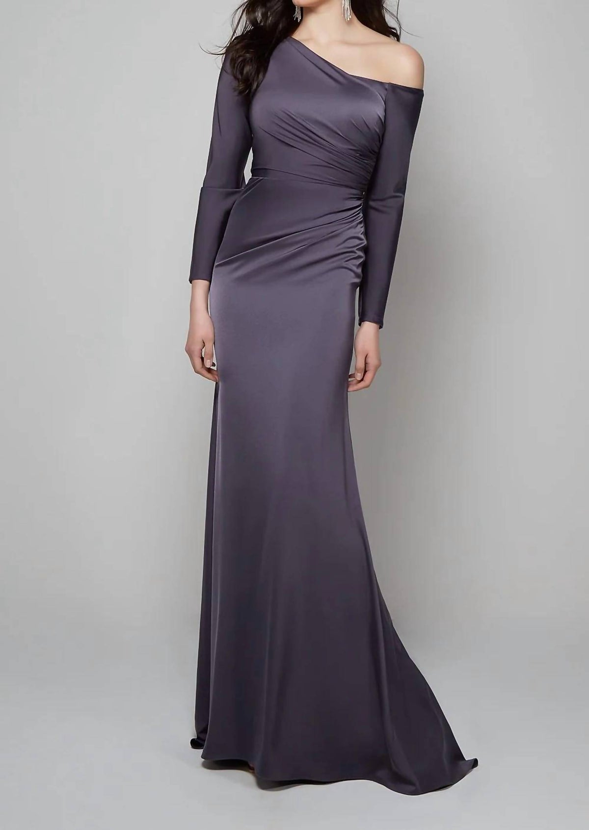 Alyce Paris - Off-the-shoulder Faille Column Gown