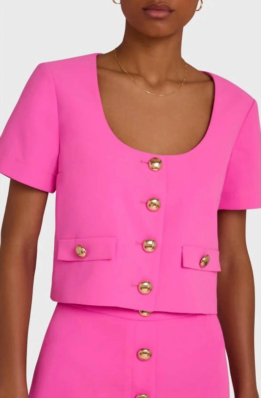 Amanda Uprichard - Benton Top - clothing - pink - polyester