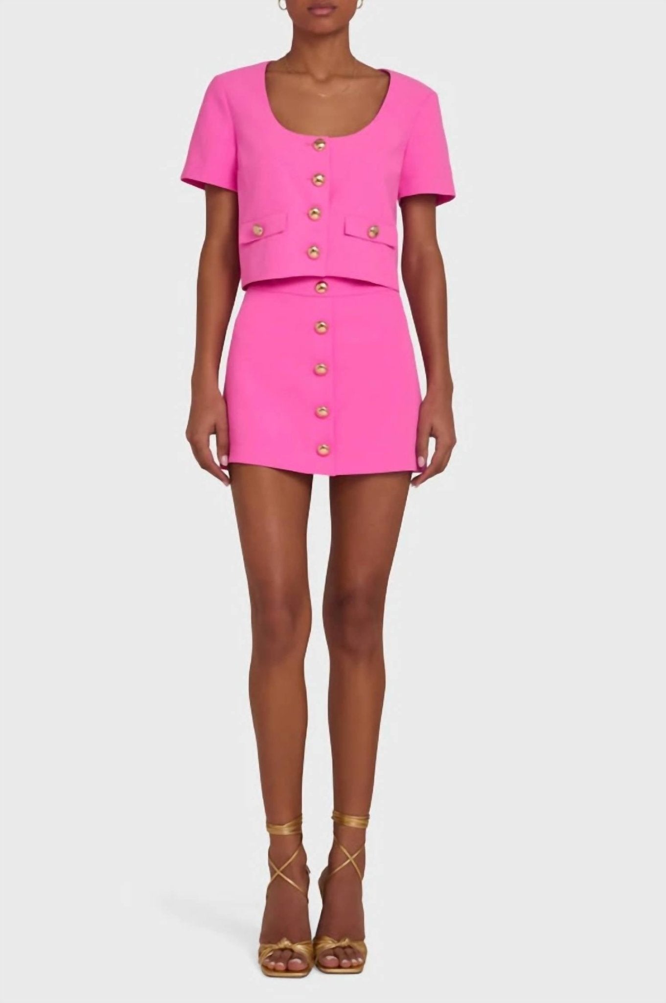 Amanda Uprichard - Benton Top - clothing - pink - polyester