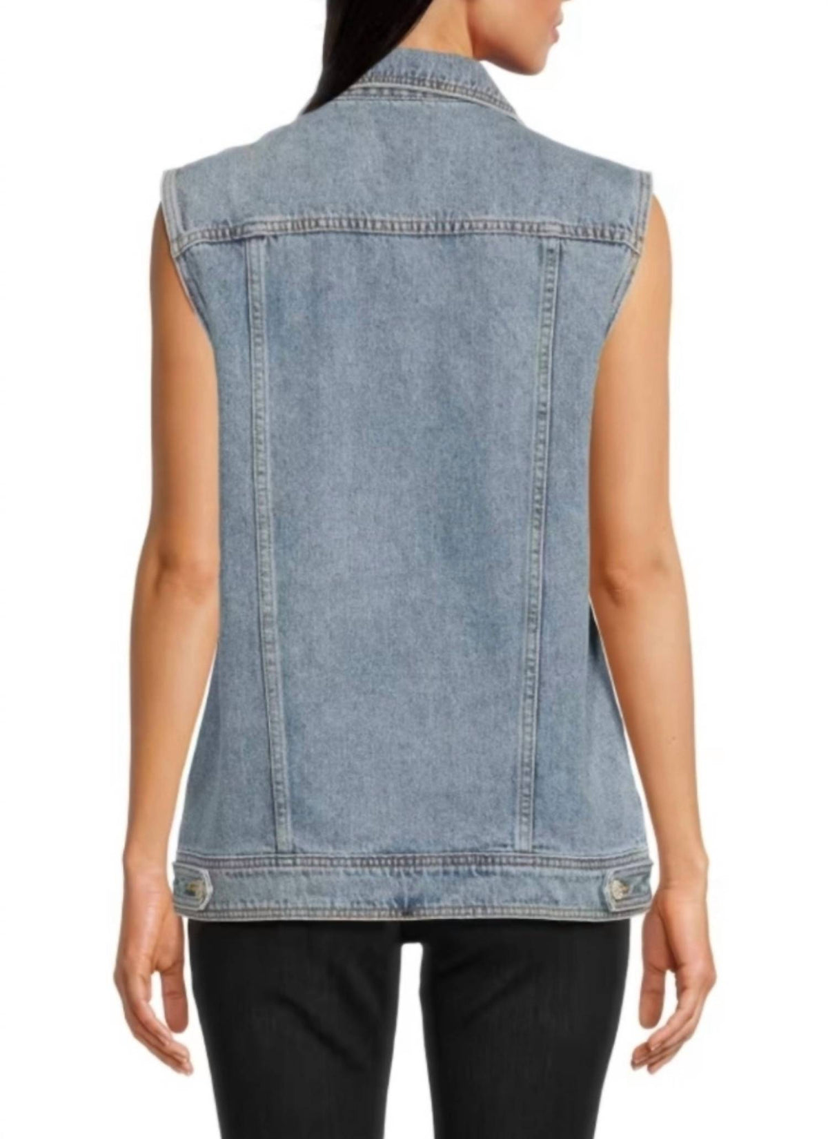 Amanda Uprichard - Rhinestone Embellished Button Greyson Denim Vest