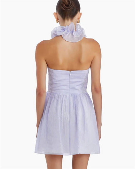 Amanda Uprichard - Ruffled Halter Mini Dress - blue - clothing - dresses