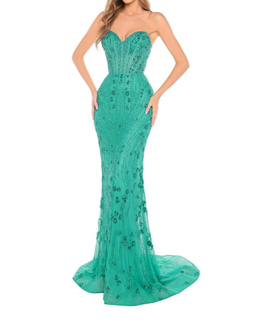 Amarra - Beaded Prom Dress - clothing - dresses - green