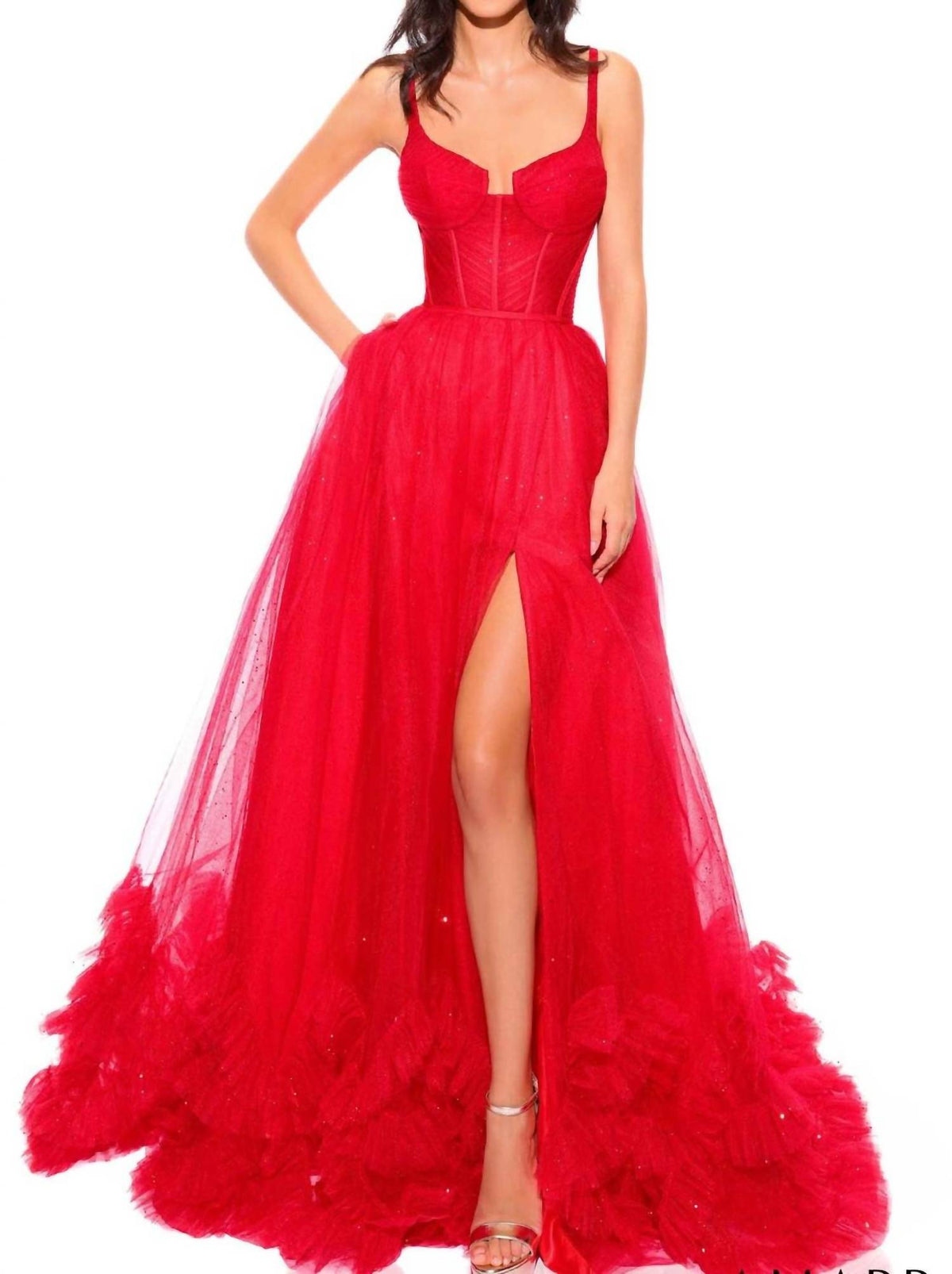 Amarra - Mesh Sleeveless Corset A-line Gown