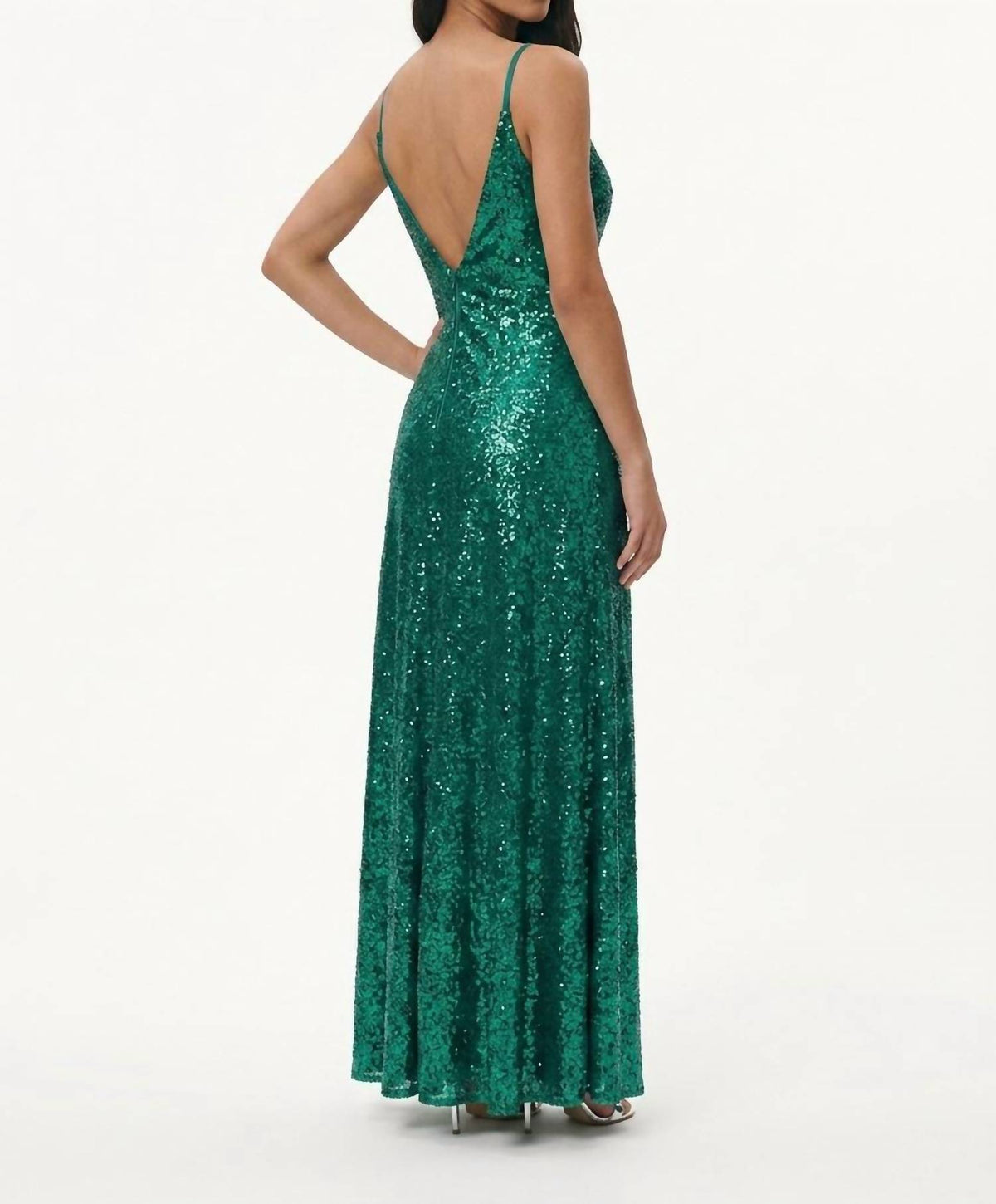 Amarra - Sequined Deep V Neck Dress