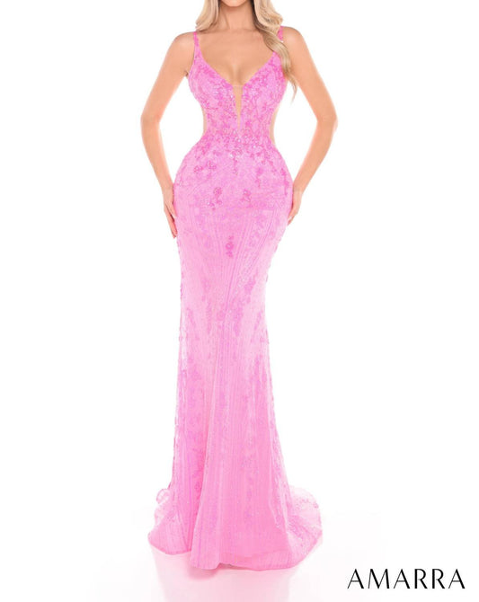 Amarra - Sparkling Glitter Gown - clothing - dresses - pink