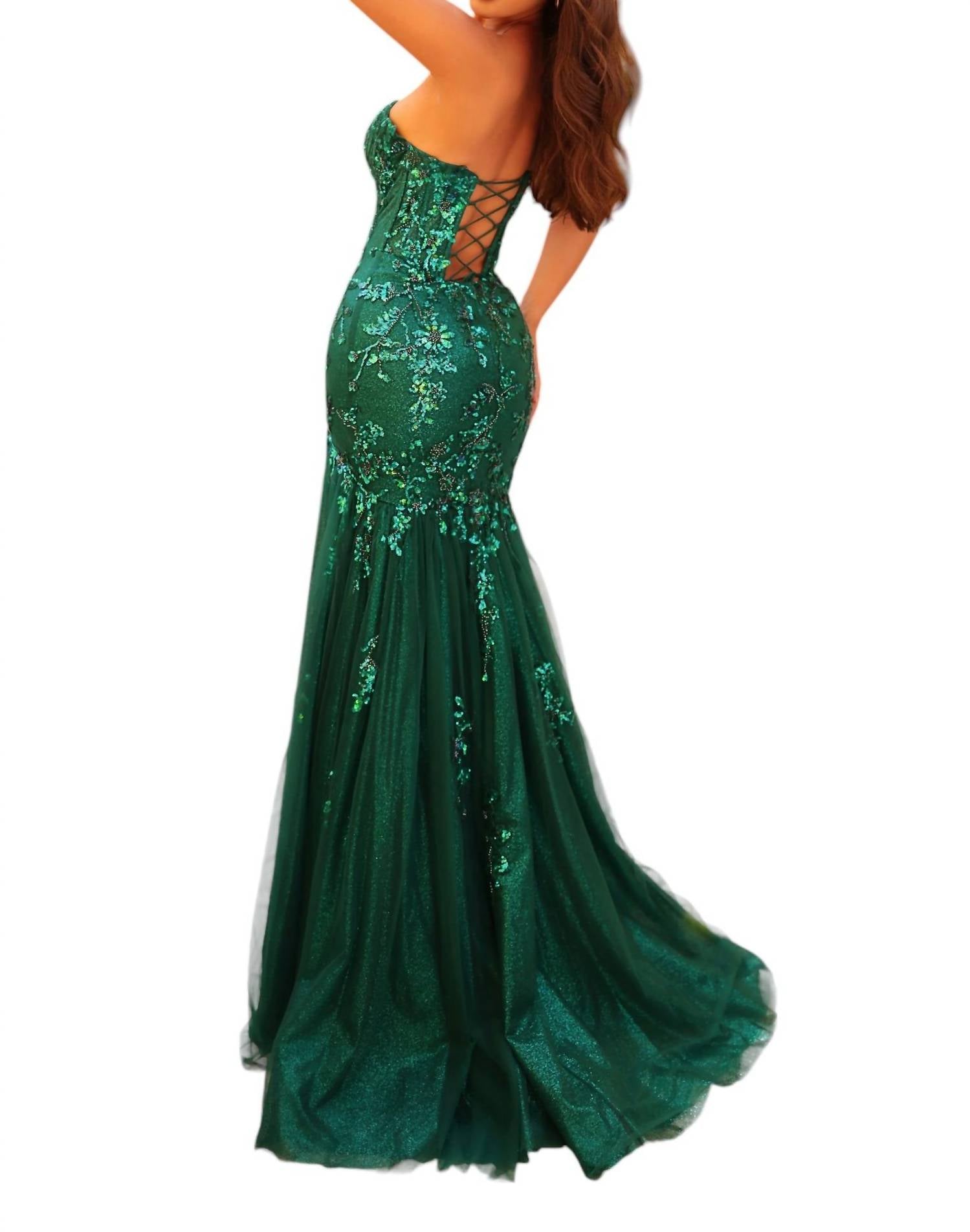 Amarra - Sparkly Mermaid Dress With Sequin Bodice - clothing - dresses - green
